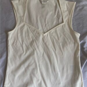 Club Monaco Cream Asymmetrical Tank Top